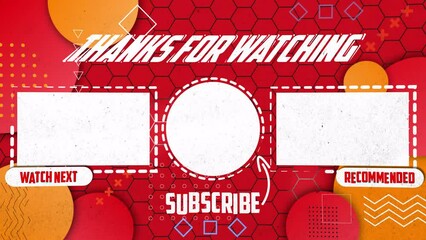Youtube End Screen Animation With Motion Graphic And Hexagon Background V2