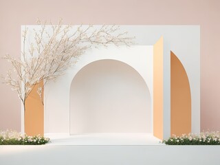 A stunning, minimalist backdrop for a product presentation in the summer or spring.