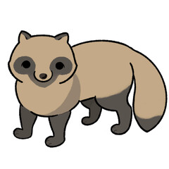 ポップなタヌキのイラスト