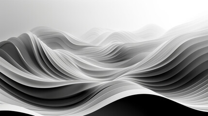 Abstract image of waves made of gray tones on white background