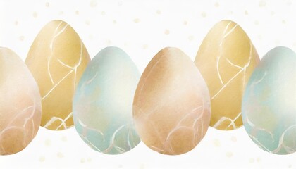 cute pastel colored easter eggs seamless pattern border flat design illustration