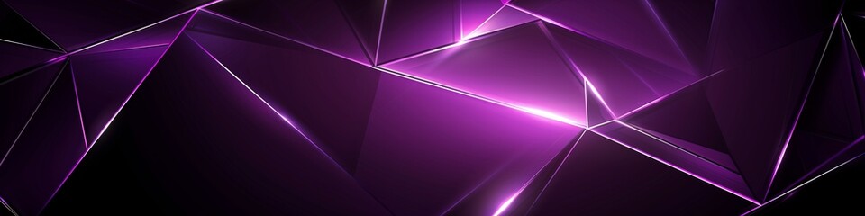 digital 3D polygonal art with neon highlights and futuristic vibe, elegant geometric pattern with luminous purple facets in abstract style