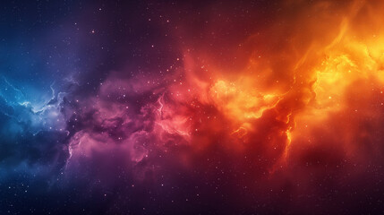 Colorful space fog abstraction with warm and cool hues - obrazy, fototapety, plakaty