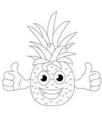 Fruits Coloring Book Page For Kids