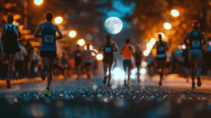people running at night