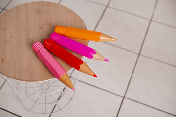 School enrollment decoration colored pencil