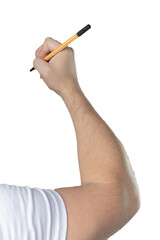 Male Hand Writing with Pen