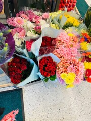 flowers in a market