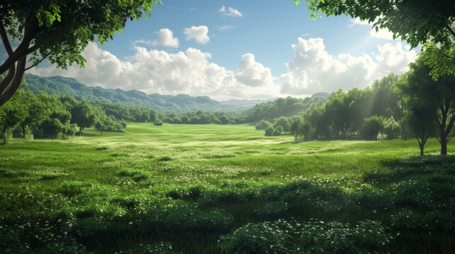 3d Showcase the freshness of milk with a vibrant backdrop featuring images of lush green pastures and contented cows grazing in the sunshine ::3 glitchart ::3 --ar 16:9 --quality 0.5 Job ID: 2eb4a675