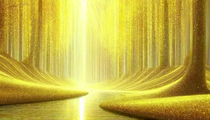 Zelfklevend Fotobehang 金色の輝く風景　AI画像　ジェネレーティブAI © スタジオサラ