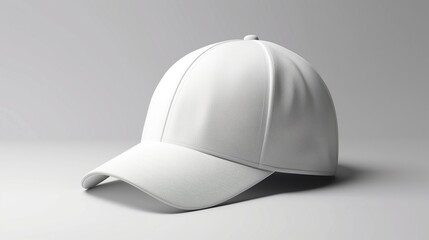 Blank White Baseball Cap on Neutral Background for Brand Mockup
