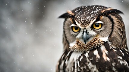 The wise owl, with its piercing gaze, holds the secrets of the night.