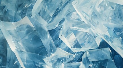 Abstract elegance in the sharp shards of blue ice. Artistic ice shard formation in a cool blue abstract arrangement.