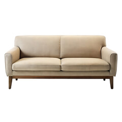 elegant grey sofa with cushions isolated