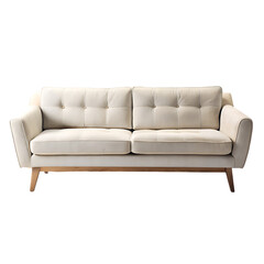 elegant grey sofa with cushions isolated