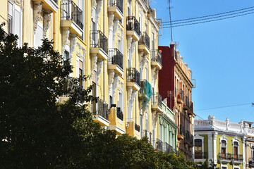 Fototapeta na wymiar Historical buildings in central Valencia, Spain