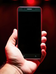 Hand holding smartphone mockup template mobile phone vertical device phone screen application