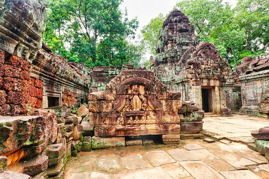 Preah Khan - 12th Century temple built by Khmer King Jayavarman VII at Siem Reap, Cambodia, Asia
