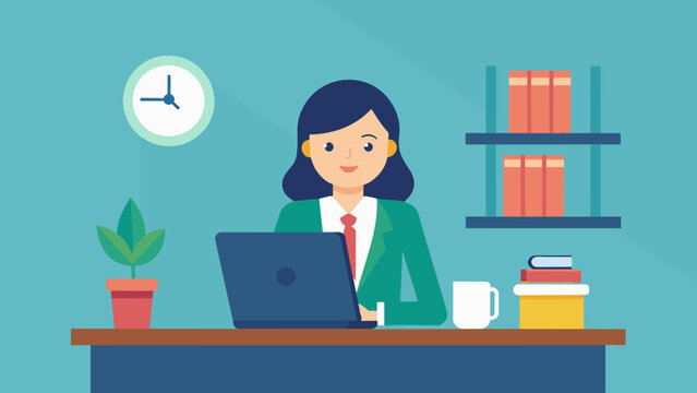 office worker silhouette vector illustration