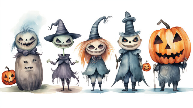 halloween characters set
