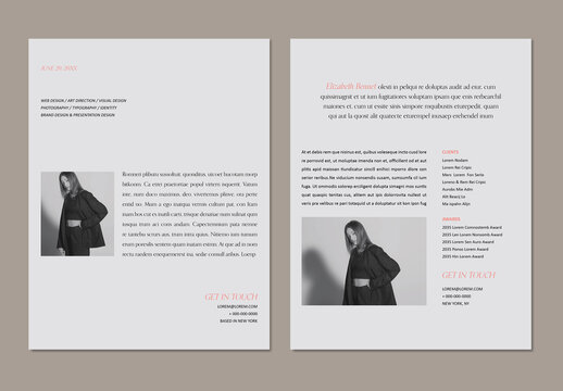 Minimalist Resume Layout with Cover Letter Template and Photo