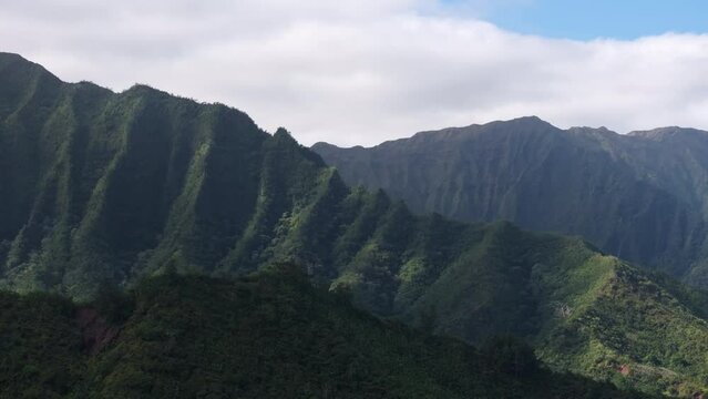 view from the top of the mountains on a tropical island 