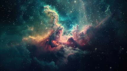 Cosmic clouds and nebulae in deep space, Concept of universe exploration, astronomy, and the wonder of science
 - obrazy, fototapety, plakaty