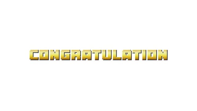 Congratulation Text Animation Isolated White Background