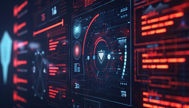 Cybersecurity Framework: Showcase a robust cybersecurity framework with an image highlighting threat detection and data protection measures
