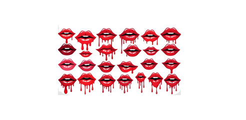 Red Lips vector icon image
