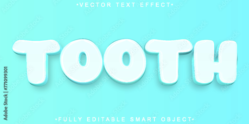 Poster White Tooth Vector Fully Editable Smart Object Text Effect