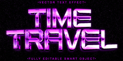 Purple Time Travel Vector Fully Editable Smart Object Text Effect