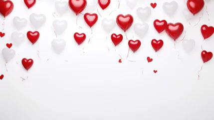 Fotobehang white background with red hearts symbols of love, and heart-shaped balloons --ar 16:9 --quality 0.5 --stylize 0 --v 5.2 Job ID: f95f9dda-23bc-4f46-800e-f2c46a759c8f © Zhanna