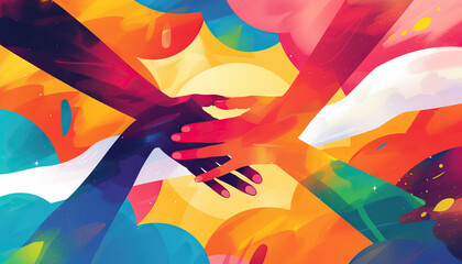 Collaborative Content Wave: A wave of collaborative content creation by influencers, illustrating the reach and influence of strategic partnerships