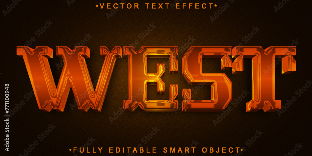 Poster brown worn west vector fully editable smart object text effect