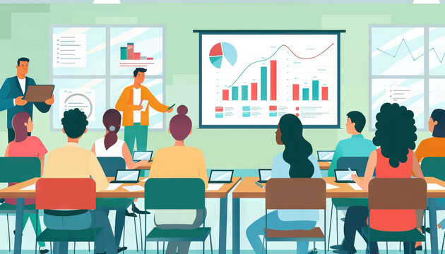 Financial Literacy Workshops, financial literacy workshops with an image of employees attending workshops on budgeting, investments, and financial planning