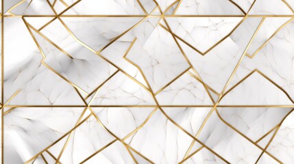 Modern and stylish abstract design poster with golden lines and white geometric pattern