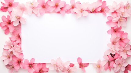 Fototapeta na wymiar pink flowers on a white background. empty space for writing