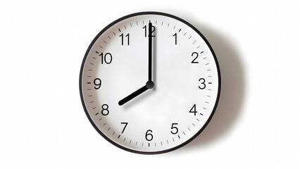 Analog wall clock spinning animation through the hours, time passing, time lapse