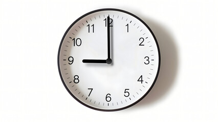 Analog wall clock spinning animation through the hours, time passing, time lapse