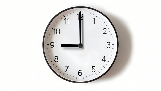 Analog wall clock spinning animation through the hours, time passing, time lapse