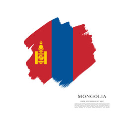 Flag of Mongolia vector illustration