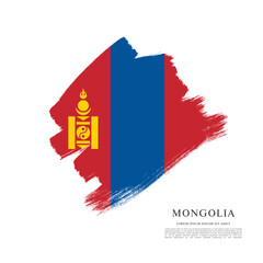Flag of Mongolia vector illustration