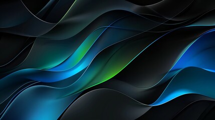 An abstract texture background featuring a color gradient of black, blue, and green, this dark matte elegant design offers ample space for creative endeavors on a canvas or poster