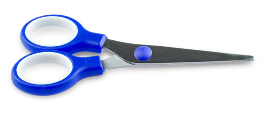 Blue scissors isolated on a white background with clipping path