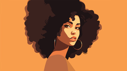 Black woman with afro cartoon vector illustration f