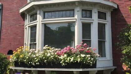 Fototapeta na wymiar a-bay-window-with-flower-boxes-on-a-victorian-hous- 3