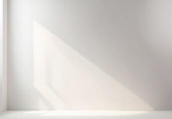 Fototapeta premium Authentic and understated soft-focus natural light through windows, casting shadows on textured wallpaper, creating an abstract backdrop. Simplistic abstract white light background ideal for product 