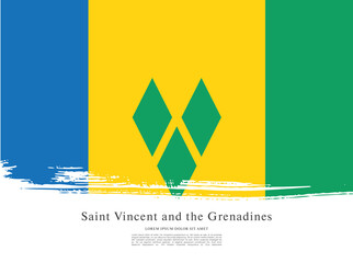 Flag of Saint Vincent and the Grenadines - obrazy, fototapety, plakaty