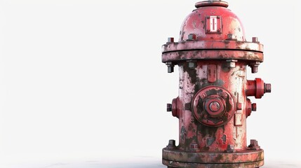 Old fire hydrant isolated on white transparent - obrazy, fototapety, plakaty